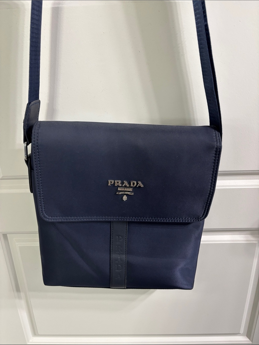 Prada Navy nylon women’s crossbody